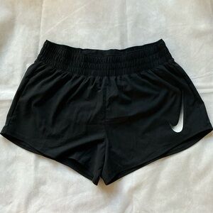 Nike Black Women's Running Shorts with White Swoosh